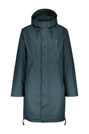 thumbnail: Groene unisex America Today jas Jace X van gerecycled polyester met lange mouwen, capuchon en rits- en drukknoopsluiting
