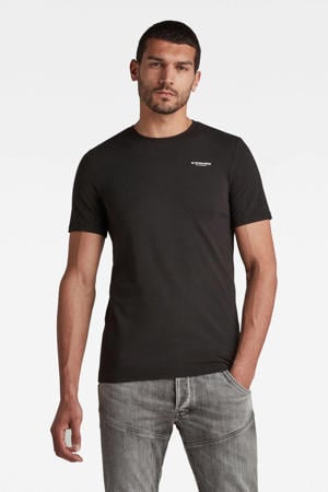 slim fit T-shirt met biologisch katoen black