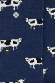 thumbnail: Alfredo Gonzales sokken met all-over koeienprint donkerblauw
