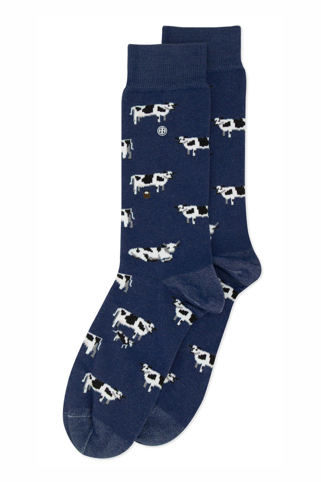 Alfredo Gonzales sokken met all-over koeienprint donkerblauw