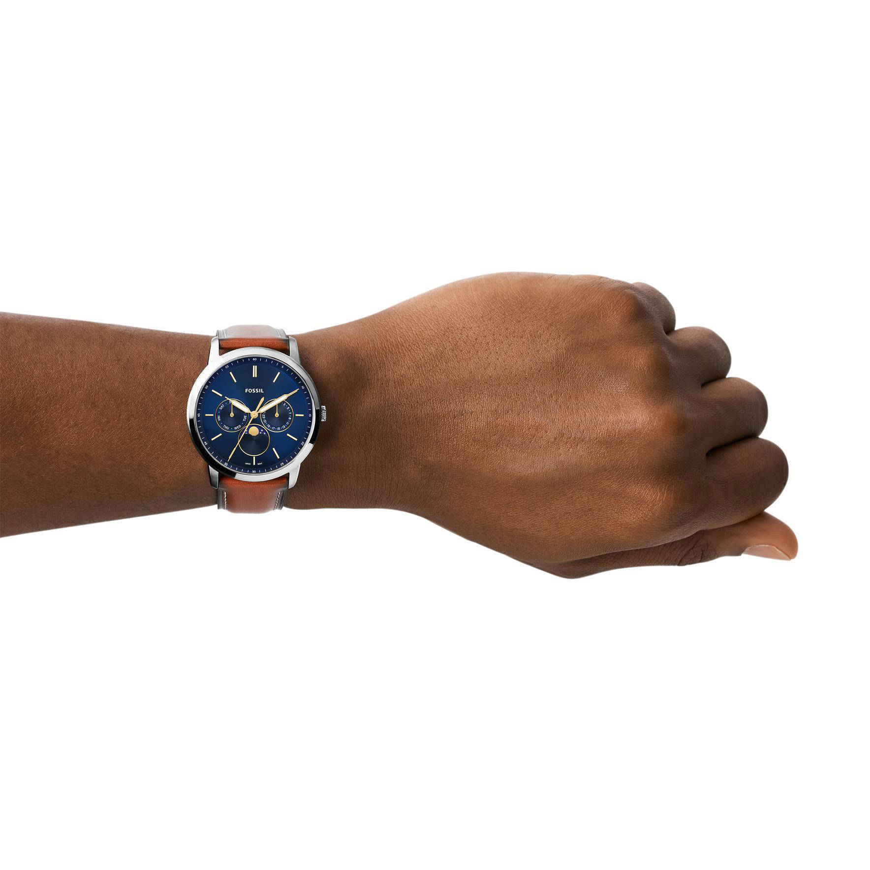 Fossil horloge blauwe online wijzerplaat