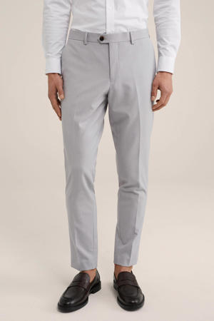 slim fit pantalon light grey melange
