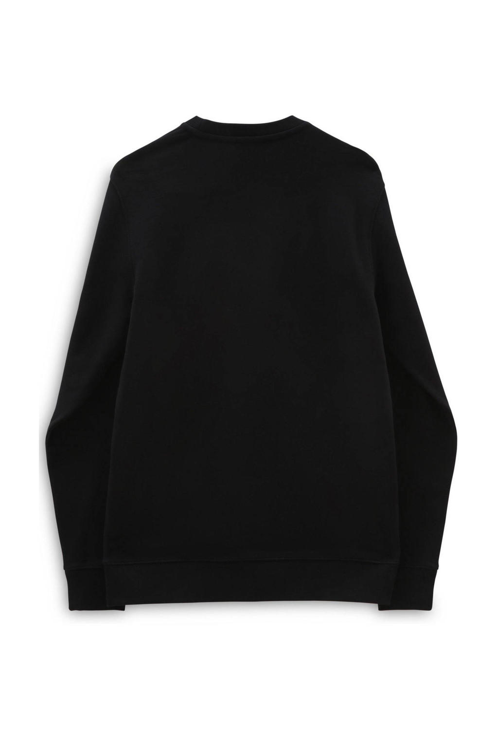 Zwarte heren VANS sweater van katoen met logo dessin, lange mouwen en ronde hals