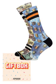 thumbnail: XPOOOS giftbox sokken met all-over print - set van 2 multi