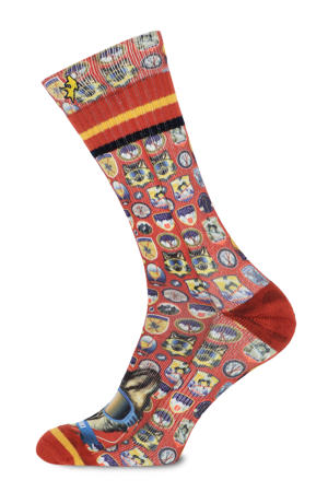 sokken Fredski met all-over print rood