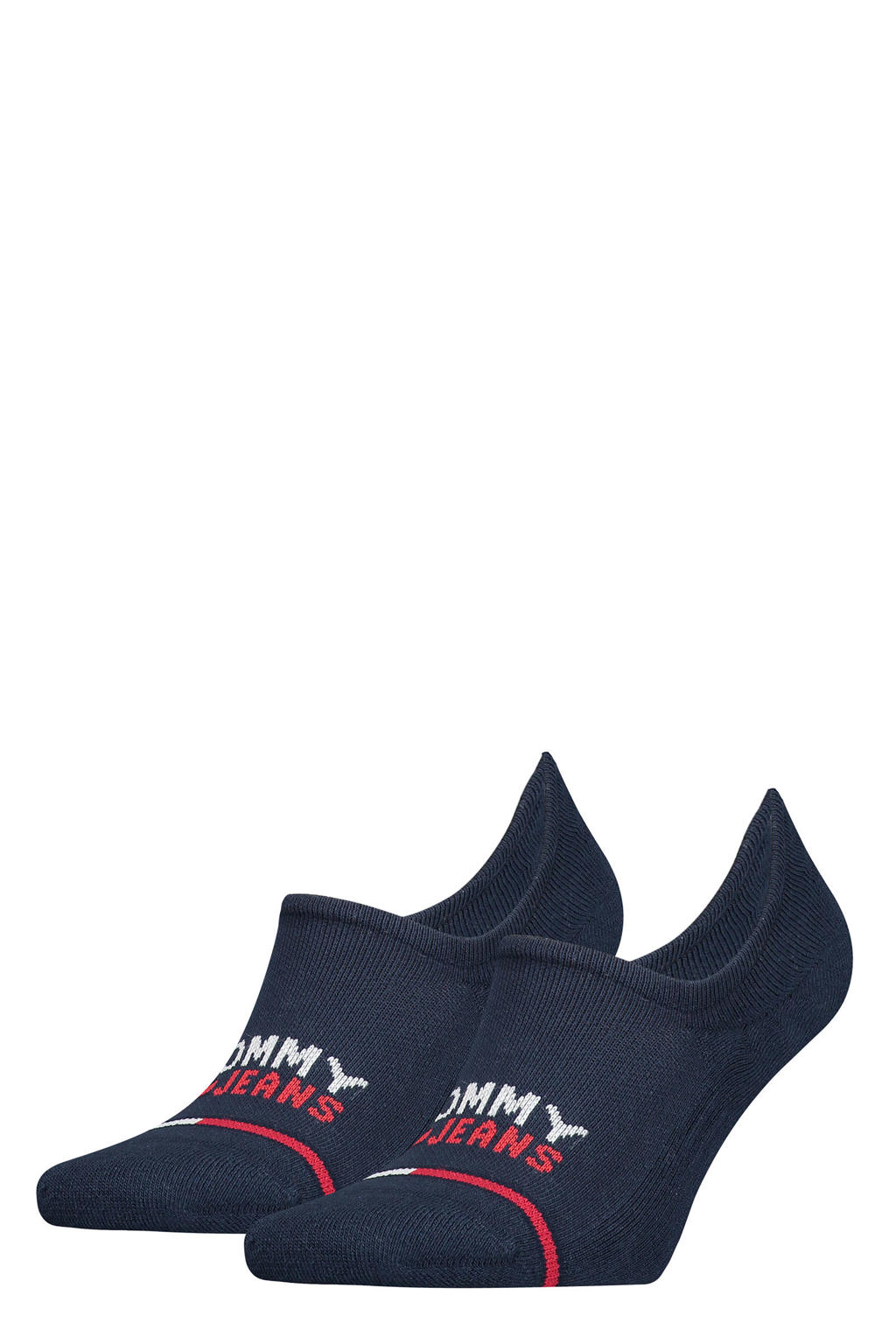 Tommy Hilfiger no-show sneakersokken met logo - set van 2 donkerblauw