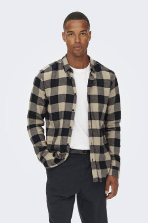 geruit slim fit overhemd ONSGUDMUND dark navy