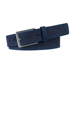 leren riem donkerblauw