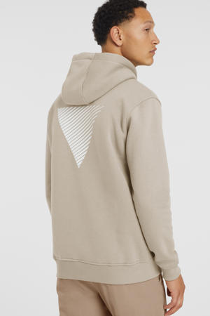 hoodie met backprint taupe