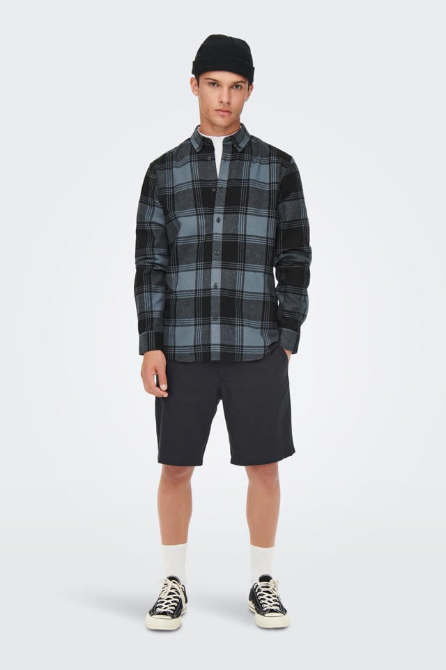 koper Kust Aanhankelijk ONLY & SONS geruit slim fit overhemd ONSSOLL dark slate | Union River