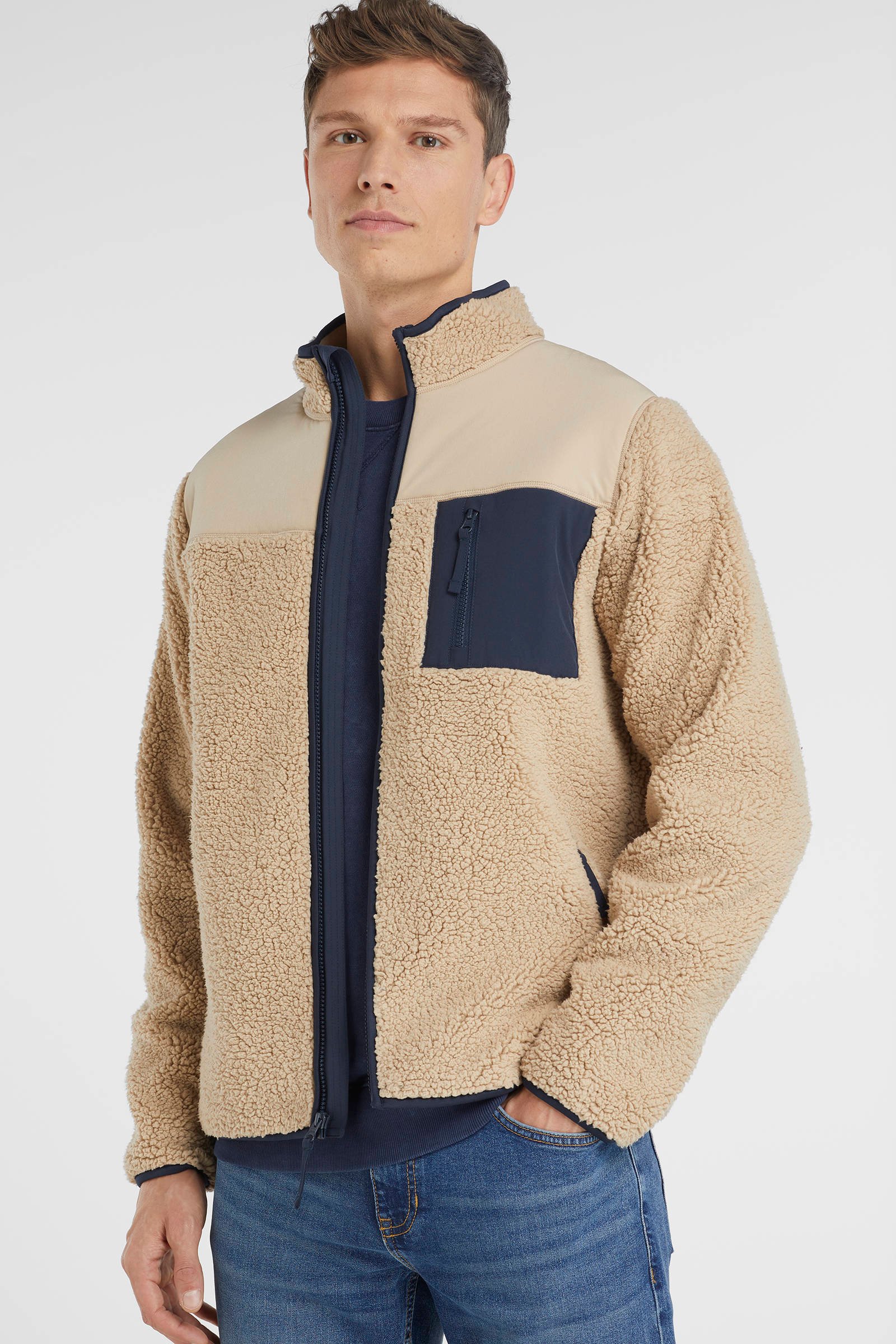 anytime teddy fleece vest beige Union River