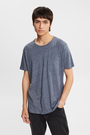 gemeleerd T-shirt navy