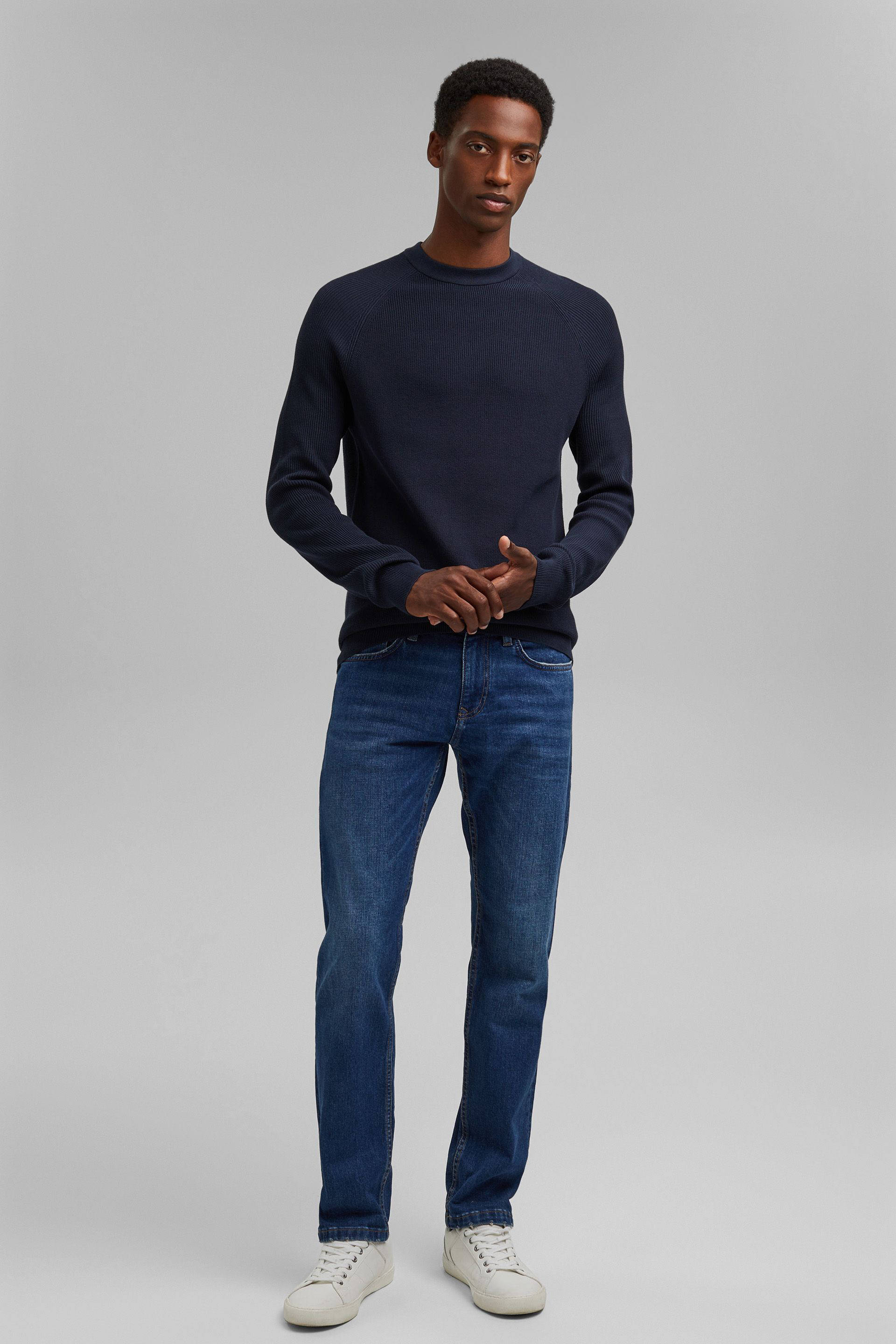 ESPRIT Men Casual fijngebreide trui navy Union River