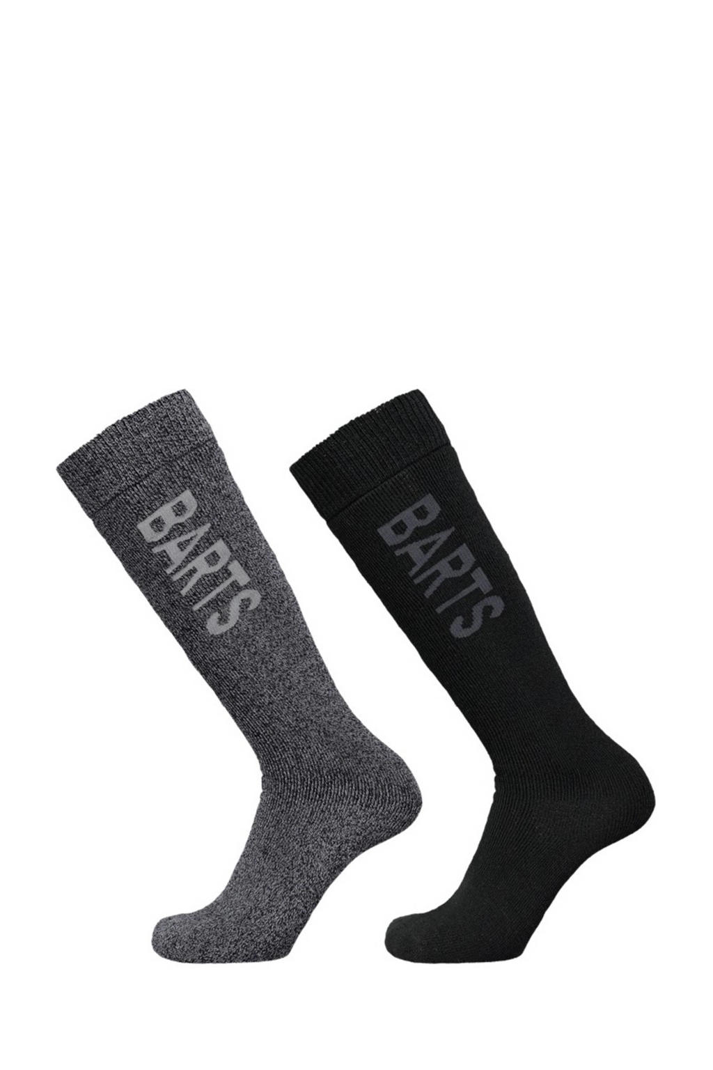 Barts skisokken met logo - set van 2 antraciet/zwart