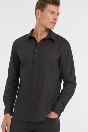 regular fit overhemd zwart