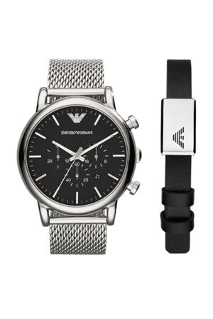 horloge + armband AR80062SET zilverkleurig