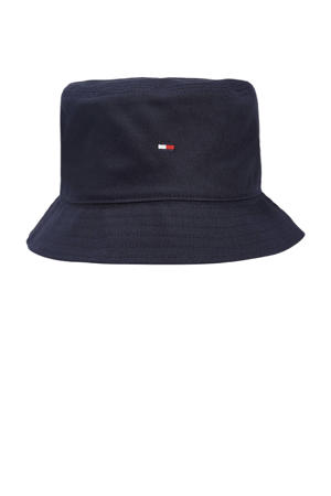bucket hat met logo donkerblauw