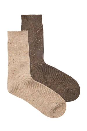 sokken JACTWIST - set van 2 lichtbeige/bruin