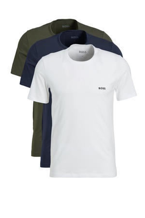 ondershirt (set van 3) kakigroen/wit/donkerblauw