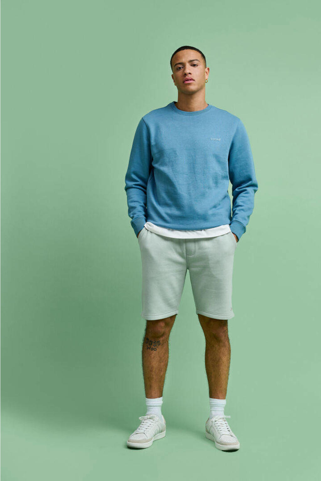 Blend regular fit sweatshort frosty green
