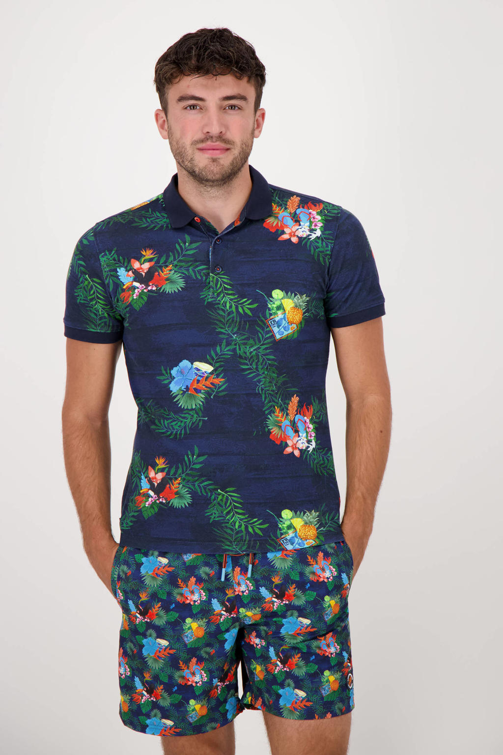 A fish named Fred zwemshort Leafs Story donkerblauw