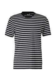 thumbnail: Zwarte heren America Today gestreept regular fit T-shirt van katoen met korte mouwen en ronde hals