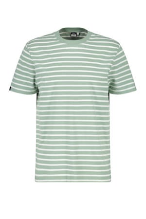 gestreept regular fit T-shirt wit/groen