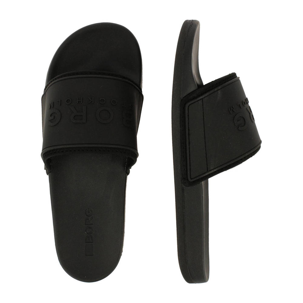 Zwarte heren Björn Borg badslippers van rubber 