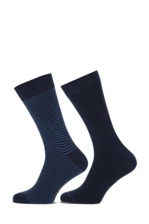 sokken Arthur met print - set van 2 donkerblauw