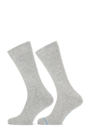 sokken Alex met print - set van 2 lichtgrijs