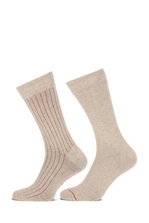sokken Erwin met print - set van 2 zand