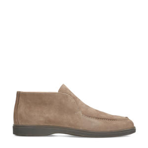   suède hoge loafers taupe