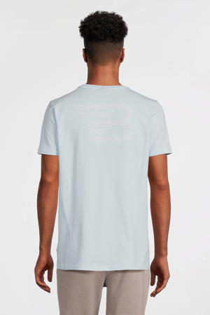 regular fit T-shirt met backprint light blue
