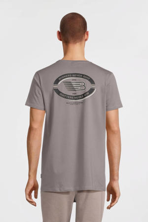 T-shirt met backprint taupe