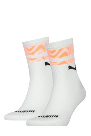 sokken met logo - set van 2 wit/zalmroze