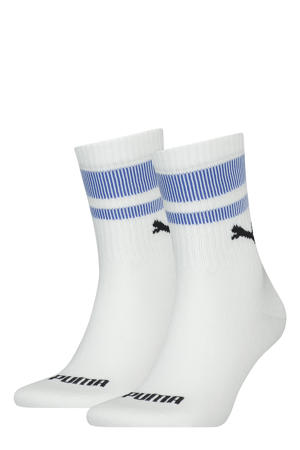 sokken met logo - set van 2 wit/blauw