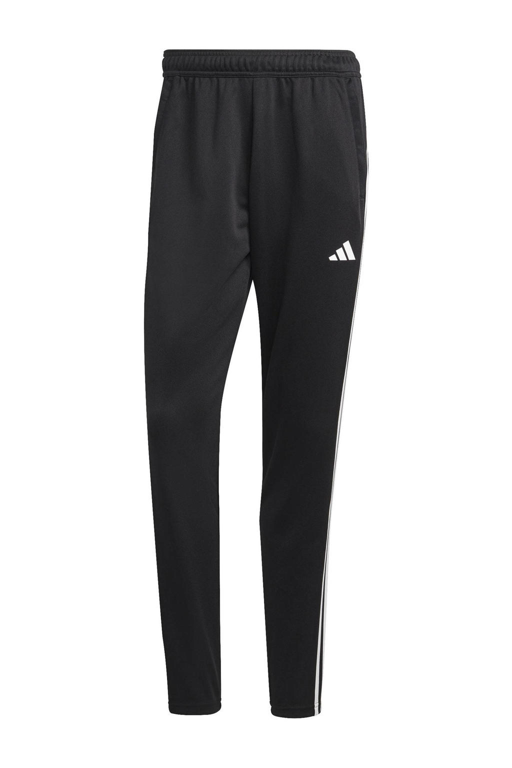 Grijs en zwarte heren adidas Performance sportbroek van polyester met regular fit en effen