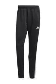 thumbnail: Grijs en zwarte heren adidas Performance sportbroek van polyester met regular fit en effen