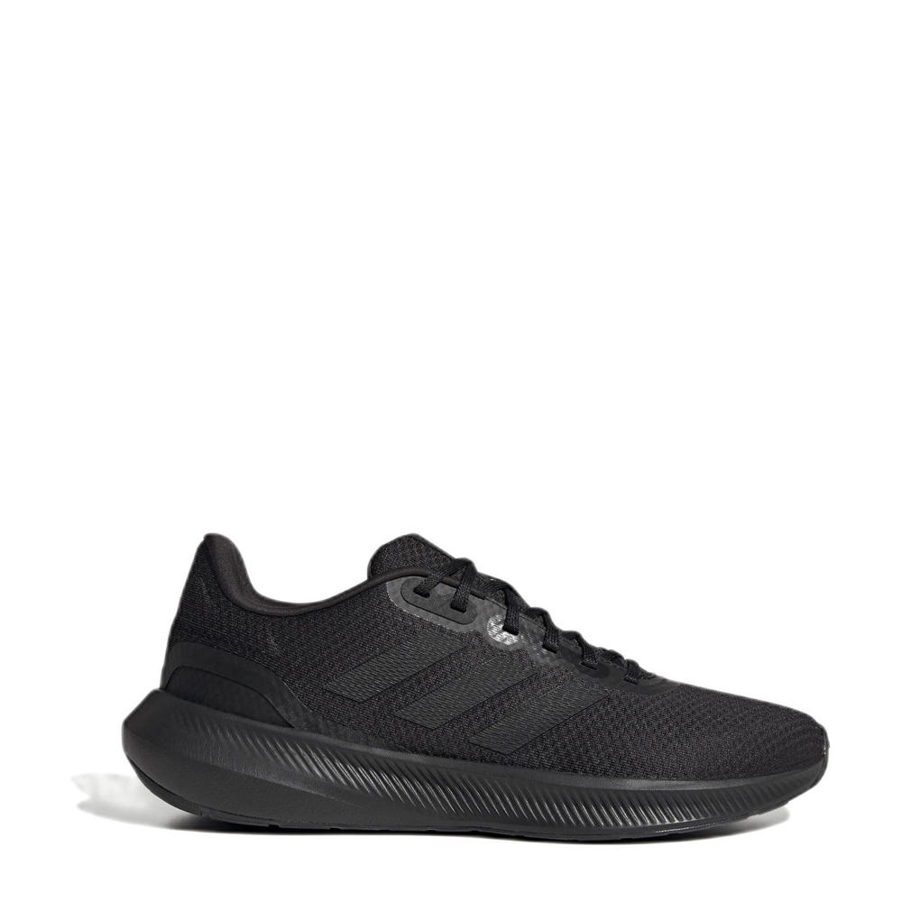 Zwart en antraciete heren adidas Performance Runfalcon 3.0 hardloopschoenen van mesh/voering: mesh/voetbed: eva met veters