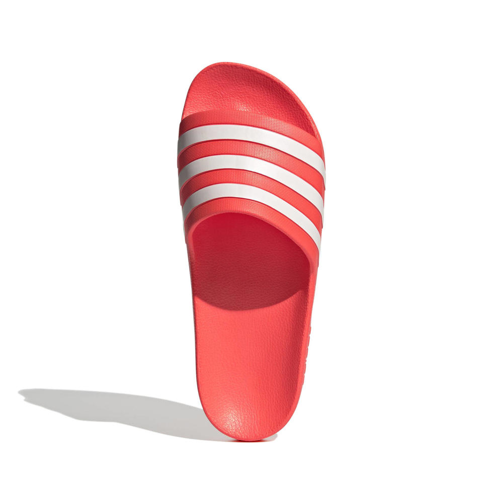 Oranje en witte unisex adidas Sportswear Adilette Aqua badslippers van rubber met logo