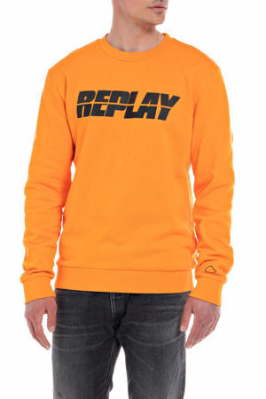 sweater met logo bright orange