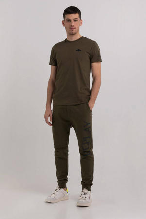 T-shirt met printopdruk army green