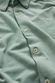 thumbnail: Grijsblauwe heren WE Fashion tall fit overhemd 7 van katoen met extra lange mouwen, button down sluiting en knoopsluiting
