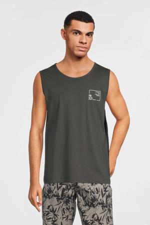 T-shirt met logo chilled olive