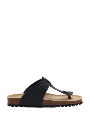 Yves  teenslippers zwart