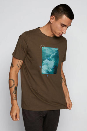 T-shirt MAjermane met printopdruk brown soil
