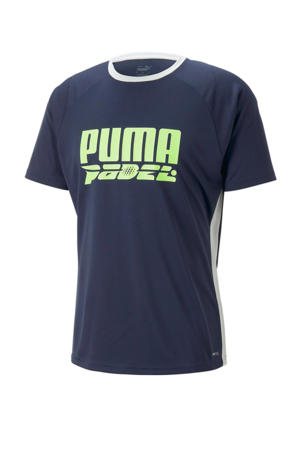   sport T-shirt donkerblauw/groen