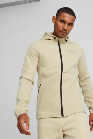 sweatvest met logo beige