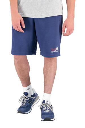 regular fit sweatshort French Terry met logo donkerblauw
