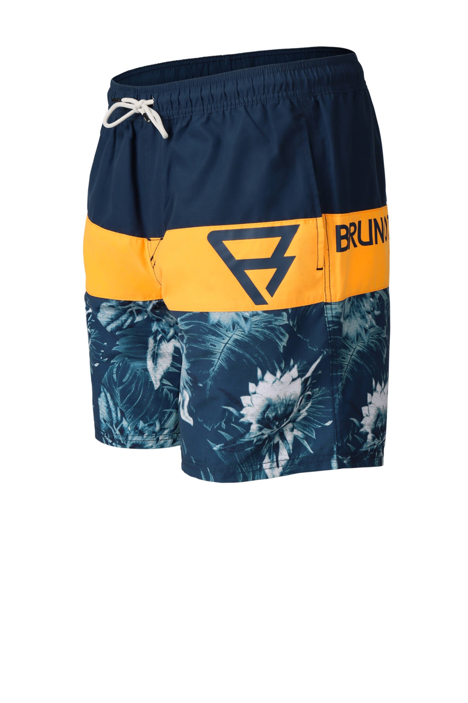 Brunotti zwemshort Waymod donkerblauw oranje Union River